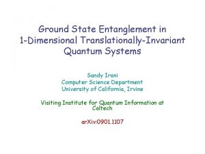 Ground State Entanglement in 1 Dimensional TranslationallyInvariant Quantum