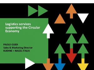 Logistics services supporting the Circular Economy PAOLO GUIDI