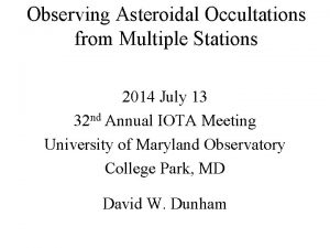 Observing Asteroidal Occultations from Multiple Stations 2014 July