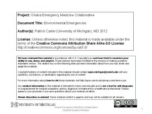 Project Ghana Emergency Medicine Collaborative Document Title Environmental