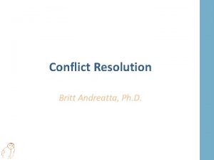 Conflict Resolution Britt Andreatta Ph D Conflict Defined