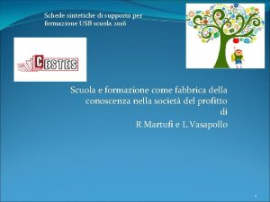 Schede sintetiche di supporto per formazione USB scuola