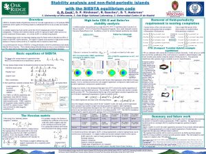 Stability analysis and nonfieldperiodic islands with the SIESTA