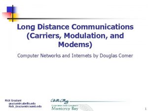 Long Distance Communications Carriers Modulation and Modems Computer