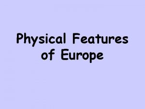 European physical characteristics