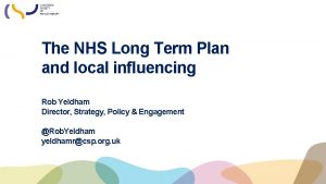Nhs long term plan physiotherapy