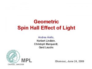 Geometric Spin Hall Effect of Light Andrea Aiello