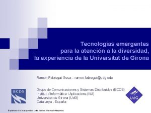 Tecnologas emergentes para la atencin a la diversidad