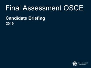 Final Assessment OSCE Candidate Briefing 2019 Objectives Fire