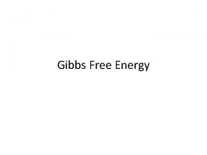 Non standard gibbs free energy