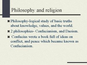 The study of basic truths