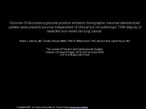 Fluorine18 fluorodeoxyglucose positron emission tomographic maximal standardized uptake