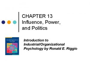 CHAPTER 13 Influence Power and Politics Introduction to