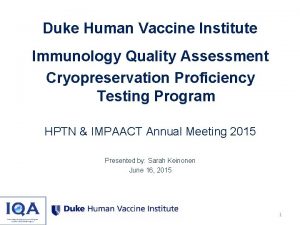 Duke human vaccine institute