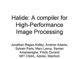 Halide image processing