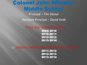 Colonel John Wheeler Middle School Principal Tim Vassar