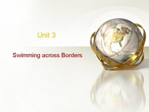 Unit 3 Swimming across Borders Acknowledgement This power
