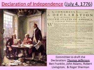 Declaration of Independence July 4 1776 Committee to