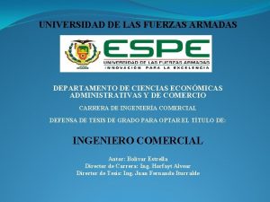 UNIVERSIDAD DE LAS FUERZAS ARMADAS DEPARTAMENTO DE CIENCIAS