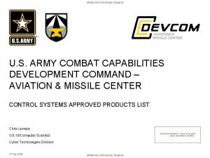 APPROVED FOR PUBLIC RELEASE U S ARMY COMBAT