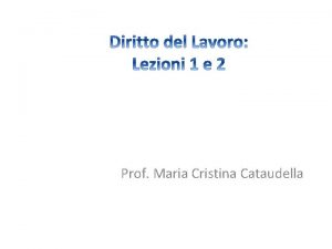 Prof Maria Cristina Cataudella Tripartizione del diritto del