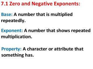 7-1 zero and negative exponents