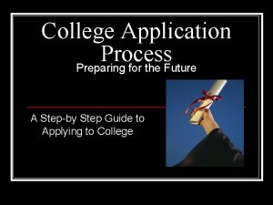 College Application Process Preparing for the Future A