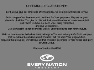 Tithes and offering declaration