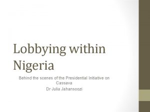 Nigeria behind the scenes