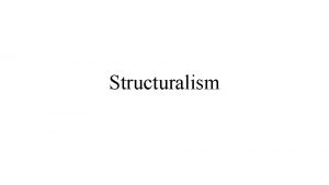 Post structuralist theory