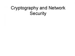Cryptography and Network Security Chapter 3 Block Ciphers