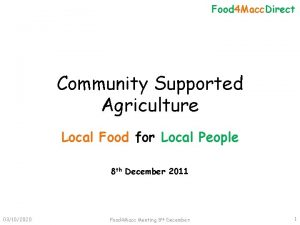 Food 4 Macc Direct Community Supported Agriculture Local
