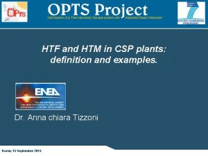 HTF and HTM in CSP plants definition and