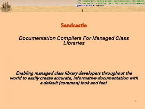 Sandcastle documentation