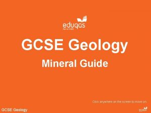 Gcse geology data sheet