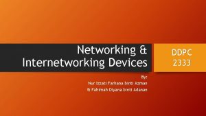 Networking Internetworking Devices By Nur Izzati Farhana binti
