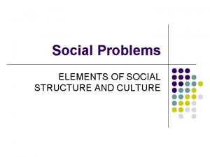 Elements of social structure