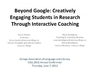 Beyond Google Creatively Engaging Students in Research Through
