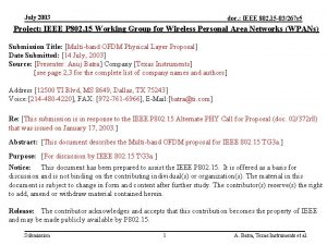 July 2003 doc IEEE 802 15 03267 r