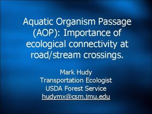 Aquatic organism passage