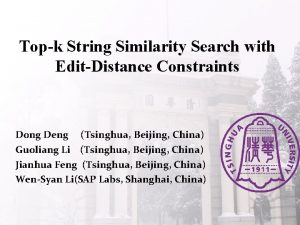 Topk String Similarity Search with EditDistance Constraints Dong