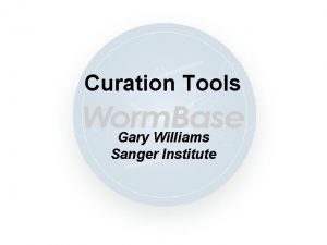 Curation Tools Gary Williams Sanger Institute Gene curation