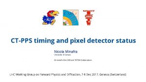 CTPPS timing and pixel detector status Nicola Minafra