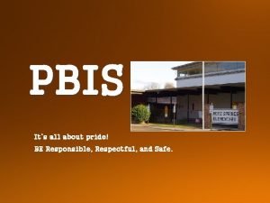 PBIS Its all about pride BE Responsible Respectful