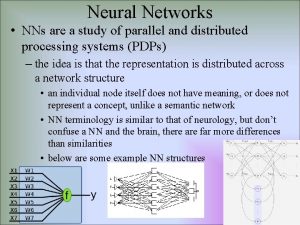 Neural Networks NNs are a study of parallel