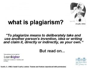 What is plagiarism