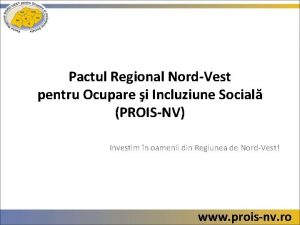 Pactul Regional NordVest pentru Ocupare i Incluziune Social