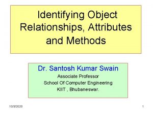 Identifying Object Relationships Attributes and Methods Dr Santosh