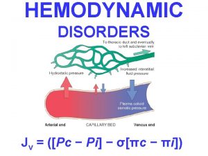 HEMODYNAMIC DISORDERS Jv Pc Pi c i Hemodynamic