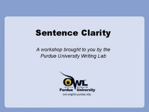 Sentence clarity exercises